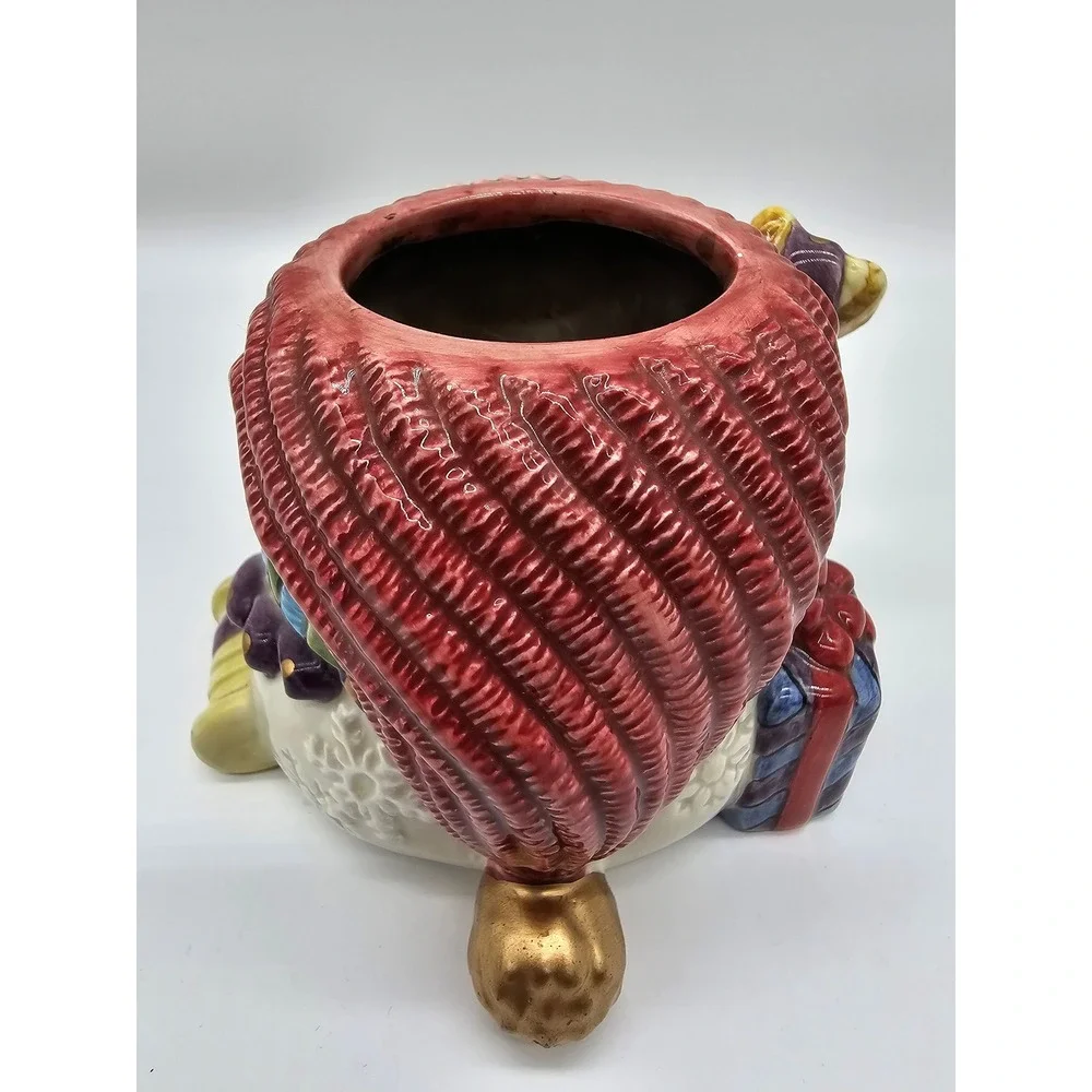 Fitz‎ and Floyd Home Fragrance Snowman Ceramic Candle Holder Planter Christmas